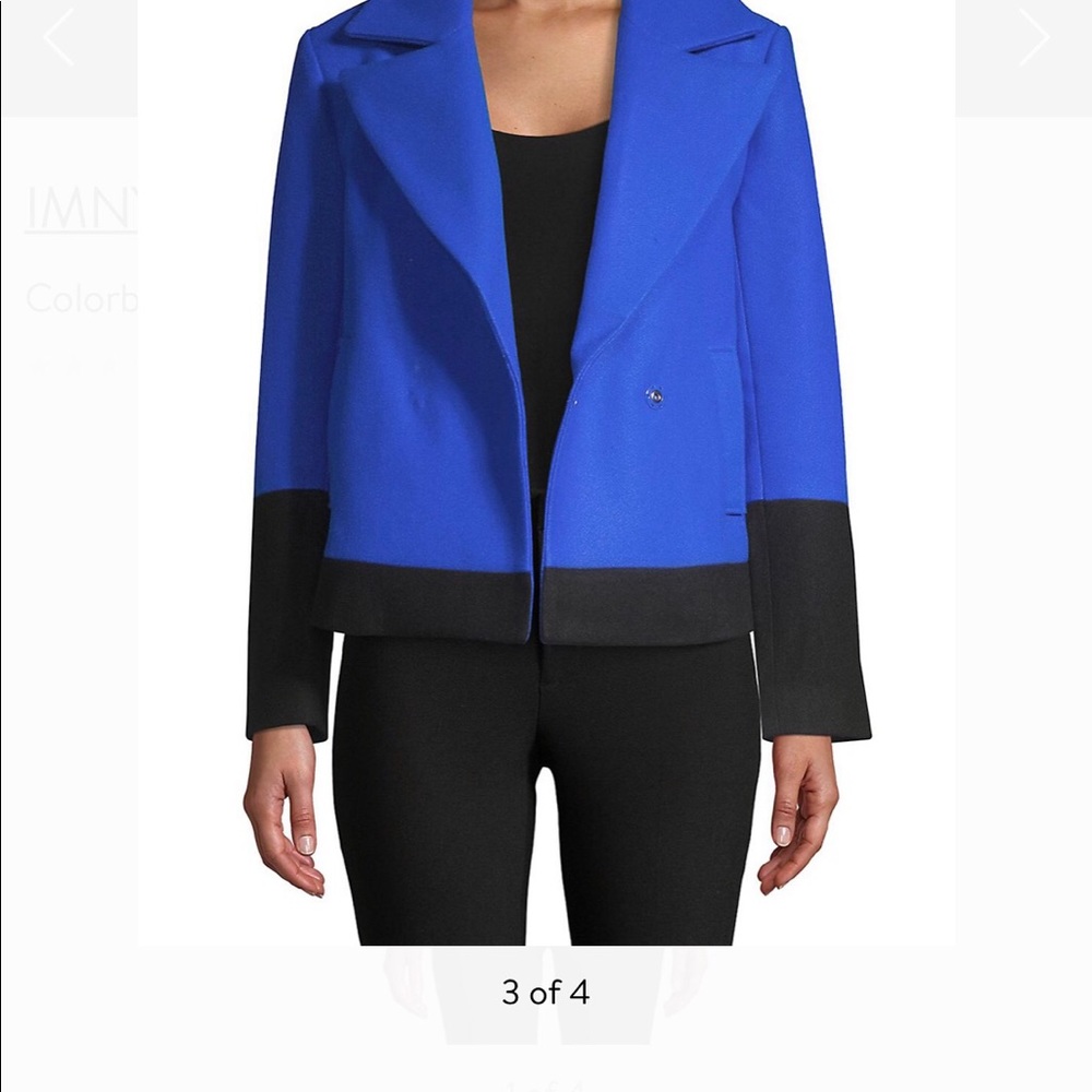 Isaac mizrahi 60’s style blue and black coat